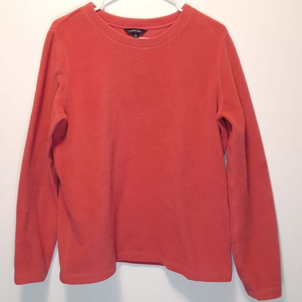 Lands End Pullover Fleece Sweater Size M EUC